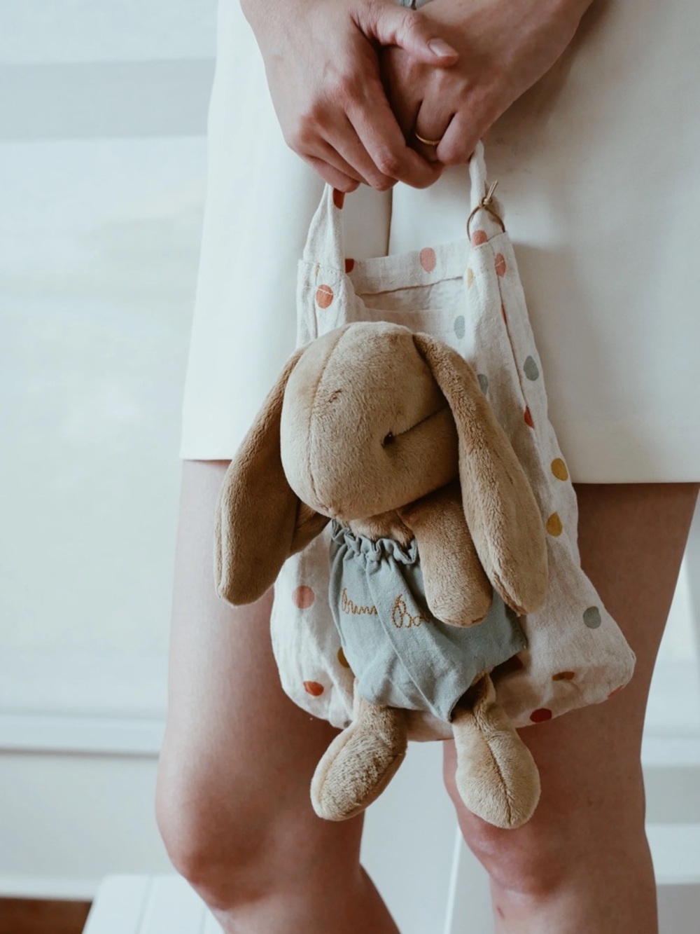 NWT - Maileg Bunny Bob & Maileg Spotty Dotty Tote Bag Set